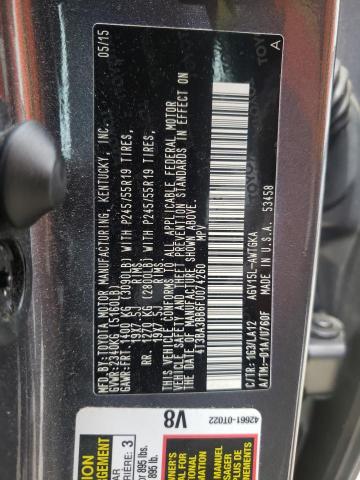 Photo 10 from auction – 2015 TOYOTA VENZA LE with VIN 4T3BA3BB6FU074260