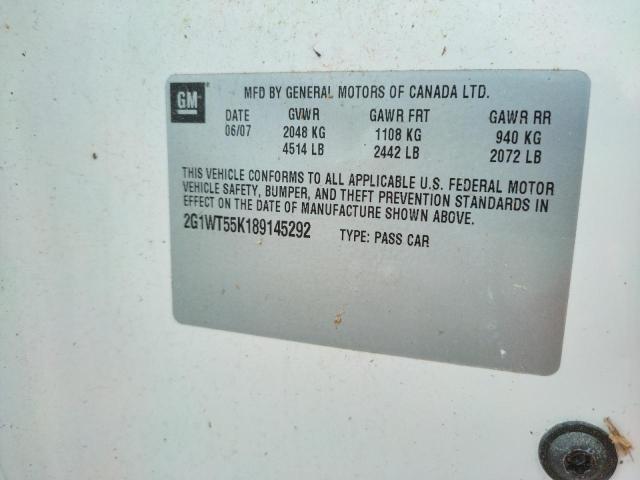 Photo 10 from auction – 2008 CHEVROLET IMPALA LT with VIN 2G1WT55K189145292