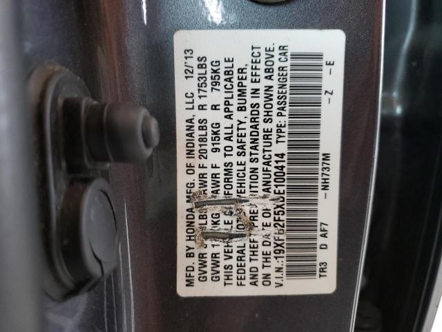 Photo 10 from auction – 2013 HONDA CIVIC LX with VIN 19XFB2F5XDE100414