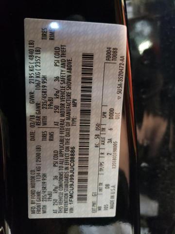 Photo 10 from auction – 2018 FORD ESCAPE TIT with VIN 1FMCU9J99JUC08886