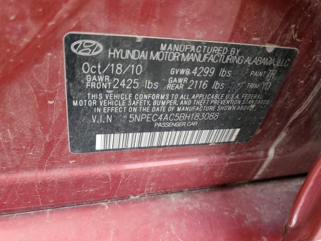 Photo 10 from auction – 2011 HYUNDAI SONATA SE with VIN 5NPEC4AC5BH183088