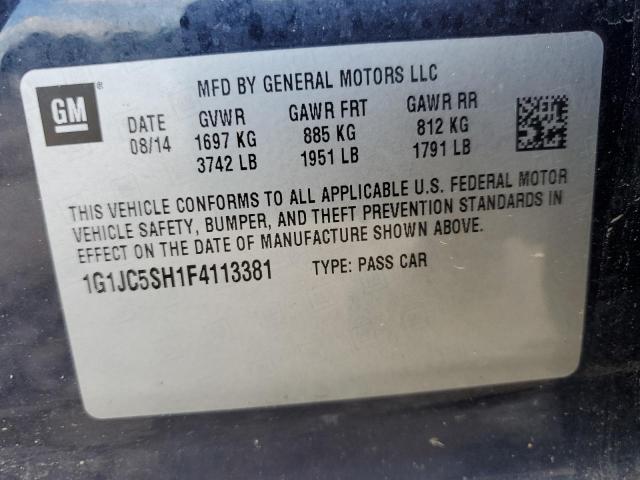 Photo 10 from auction – 2015 CHEVROLET SONIC LT with VIN 1G1JC5SH1F4113381