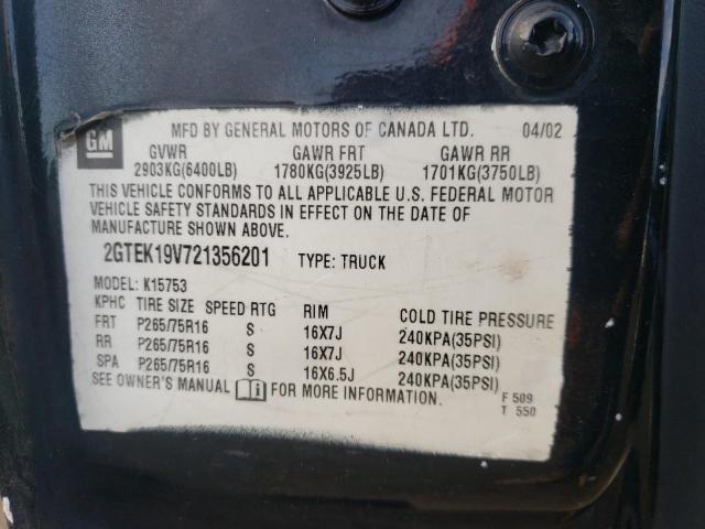 Фото 10 с аукциона – 2002 GMC NEW SIERRA с VIN 2GTEK19V721356201