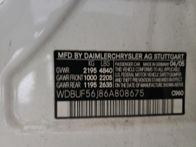 Photo 10 from auction – 2006 MERCEDES-BENZ E 350 with VIN WDBUF56J86A808675