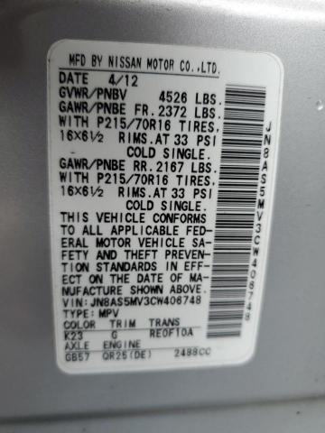 Photo 10 from auction – 2012 NISSAN ROGUE S with VIN JN8AS5MV3CW406748