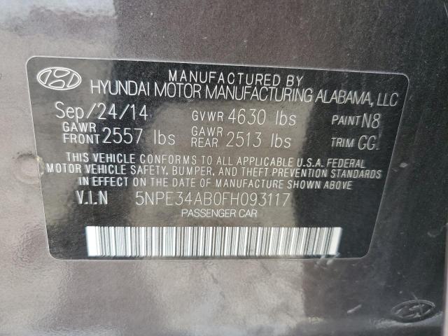 Photo 10 from auction – 2015 HYUNDAI SONATA SPO with VIN 5NPE34AB0FH093117