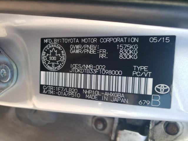 Photo 10 from auction – 2015 TOYOTA PRIUS C with VIN JTDKDTB33F1098000