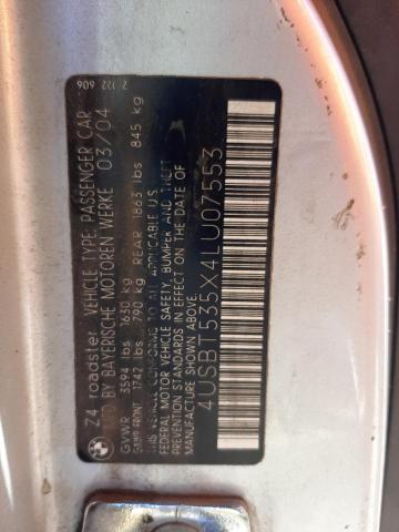 Photo 10 from auction – 2004 BMW Z4 3.0 with VIN 4USBT535X4LU07553