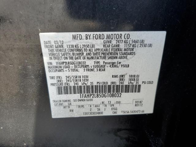 Photo 10 from auction – 2013 FORD TAURUS POL with VIN 1FAHP2L85DG108032