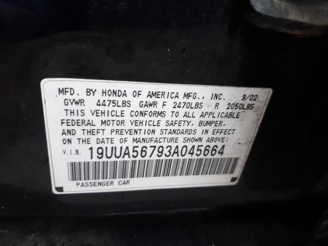Photo 10 from auction – 2003 ACURA 3.2TL with VIN 19UUA56793A045664