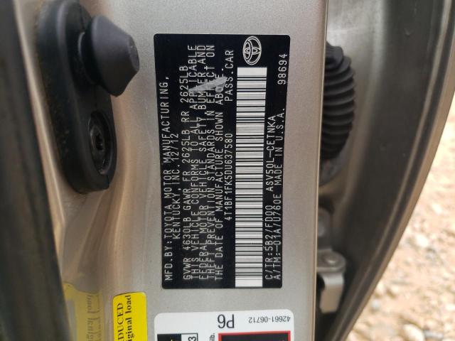 Photo 10 from auction – 2013 TOYOTA CAMRY L with VIN 4T1BF1FK5DU637580