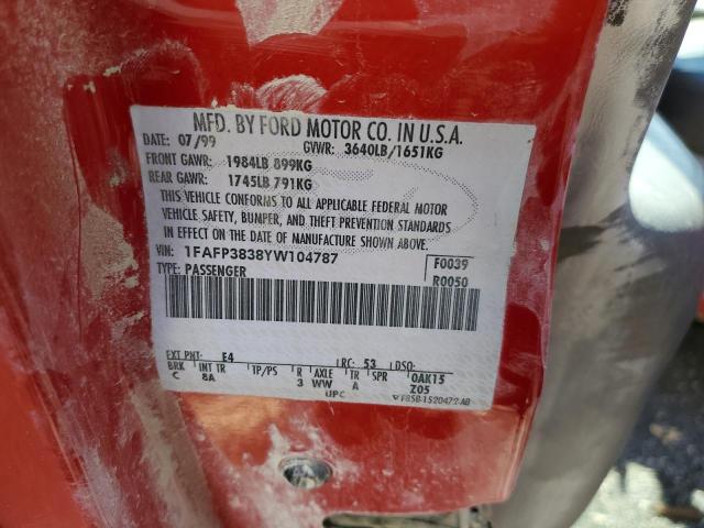 Photo 10 from auction – 2000 FORD FOCUS ZTS with VIN 1FAFP3838YW104787