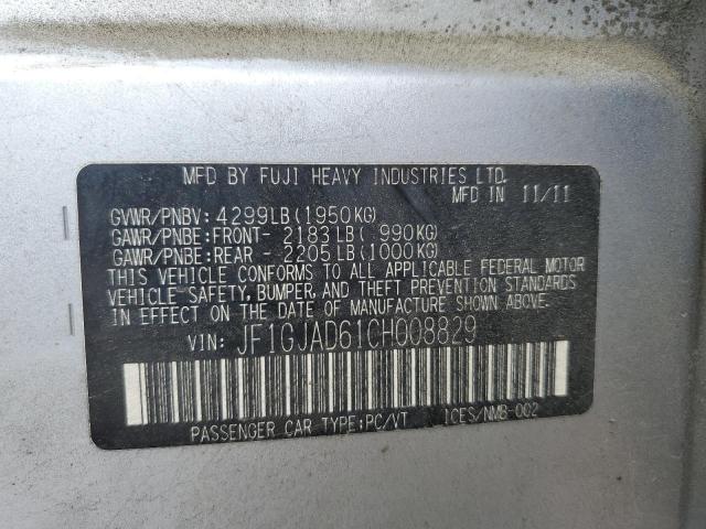 Photo 10 from auction – 2012 SUBARU IMPREZA PR with VIN JF1GJAD61CH008829