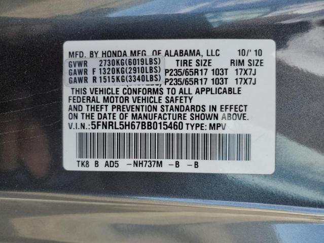 Photo 10 from auction – 2011 HONDA ODYSSEY EX with VIN 5FNRL5H67BB015460