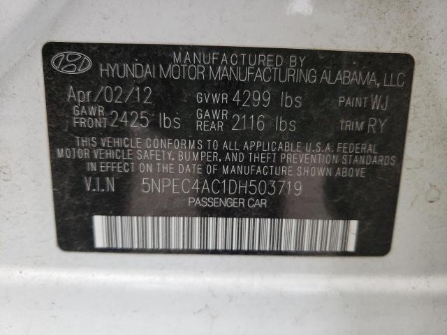 Photo 10 from auction – 2013 HYUNDAI SONATA SE with VIN 5NPEC4AC1DH503719