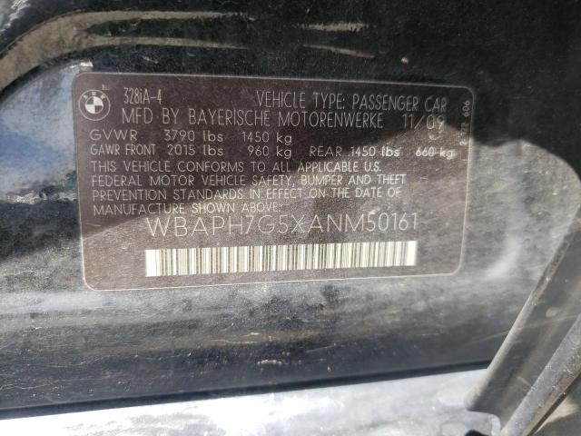 Photo 10 from auction – 2010 BMW 328 I with VIN WBAPH7G5XANM50161