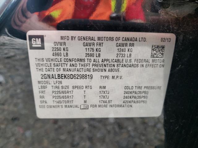 Photo 10 from auction – 2013 CHEVROLET EQUINOX LS with VIN 2GNALBEK8D6298819