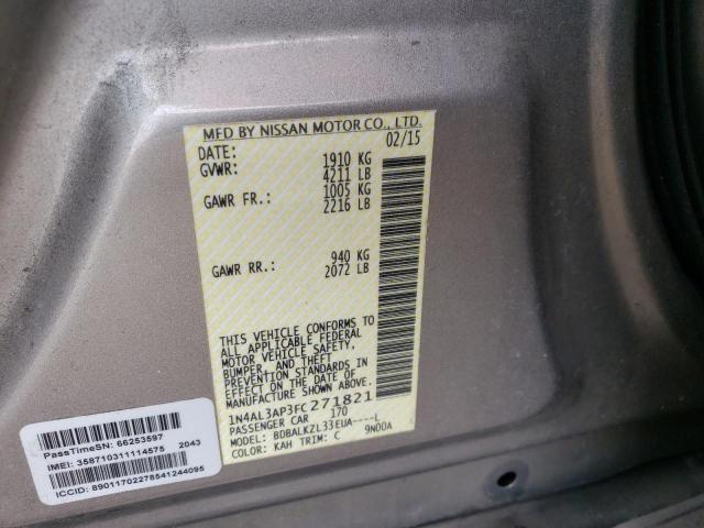 Photo 10 from auction – 2015 NISSAN ALTIMA 2.5 with VIN 1N4AL3AP3FC271821