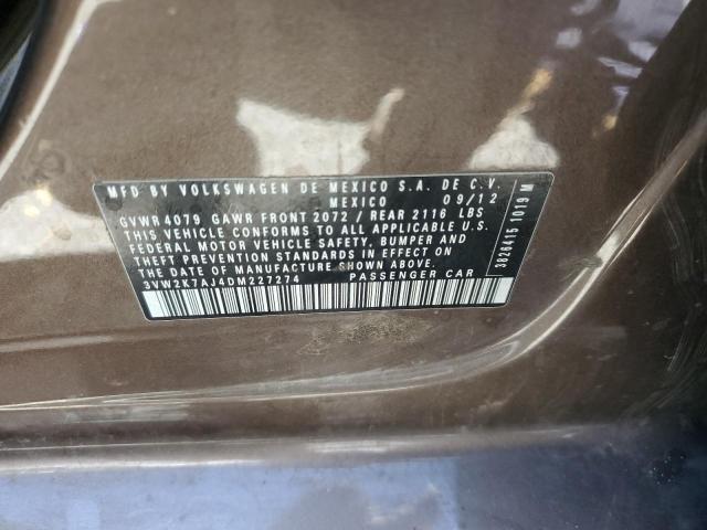 Photo 10 from auction – 2013 VOLKSWAGEN JETTA BASE with VIN 3VW2K7AJ4DM227274