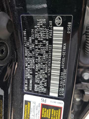 Photo 10 from auction – 2014 TOYOTA CAMRY L with VIN 4T4BF1FK2ER401122