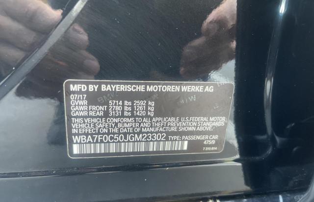 Photo 10 from auction – 2018 BMW 750 I with VIN WBA7F0C50JGM23302