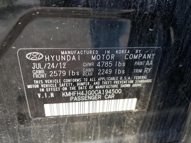 Photo 10 from auction – 2012 HYUNDAI AZERA GLS with VIN KMHFH4JG0CA194500