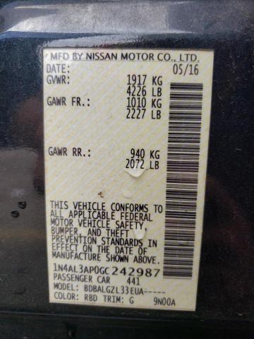 Photo 10 from auction – 2016 NISSAN ALTIMA 2.5 with VIN 1N4AL3AP0GC242987