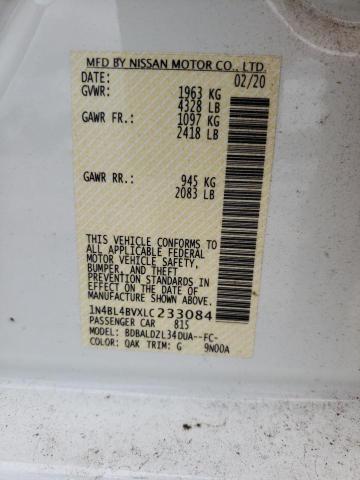 Photo 10 from auction – 2020 NISSAN ALTIMA S with VIN 1N4BL4BVXLC233084