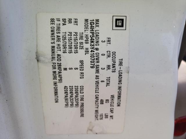 Photo 10 from auction – 2000 BUICK LESABRE CU with VIN 1G4HP54K3Y4107079