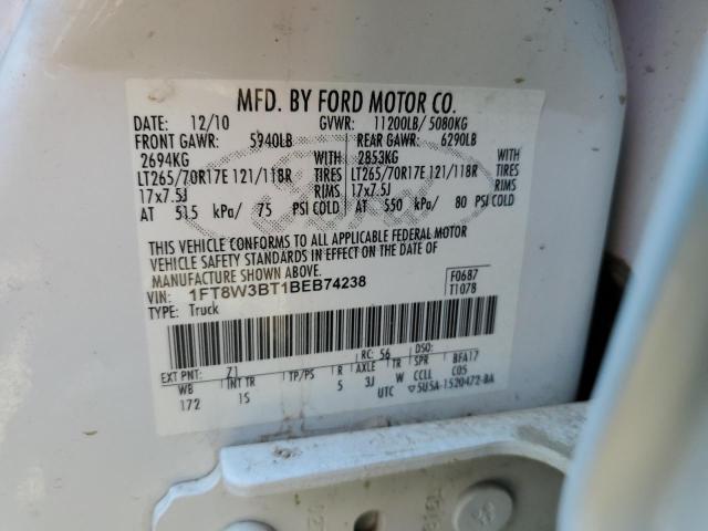 Photo 10 from auction – 2011 FORD F350 SUPER with VIN 1FT8W3BT1BEB74238