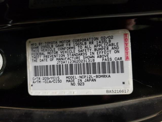 Photo 10 from auction – 2002 TOYOTA ECHO with VIN JTDAT123620231318