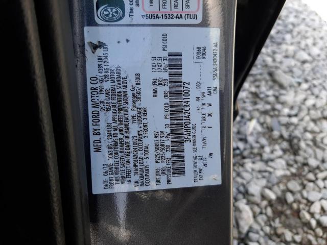 Photo 10 from auction – 2012 FORD FUSION SEL with VIN 3FAHP0JA2CR410072