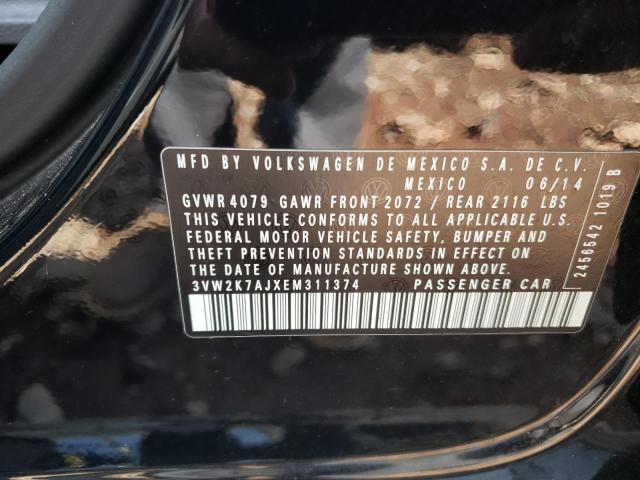 Photo 10 from auction – 2014 VOLKSWAGEN JETTA BASE with VIN 3VW2K7AJXEM311374