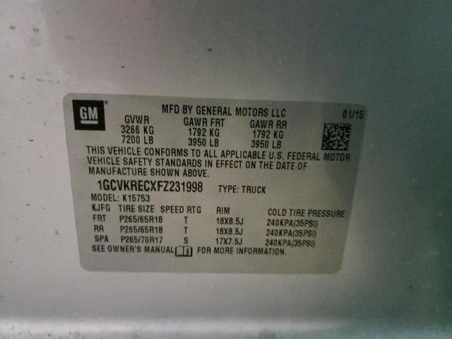 Photo 10 from auction – 2015 CHEVROLET SILVERADO with VIN 1GCVKRECXFZ231998