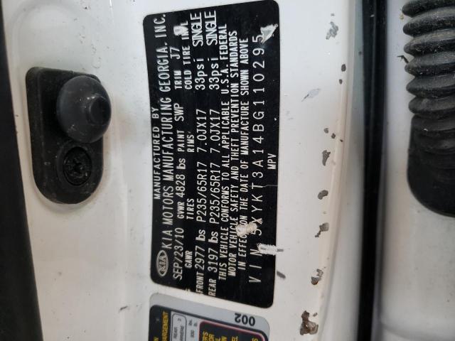 Photo 10 from auction – 2011 KIA SORENTO BA with VIN 5XYKT3A14BG110295