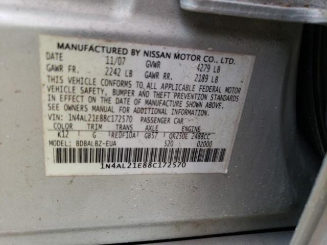 Photo 10 from auction – 2008 NISSAN ALTIMA 2.5 with VIN 1N4AL21E88C172570