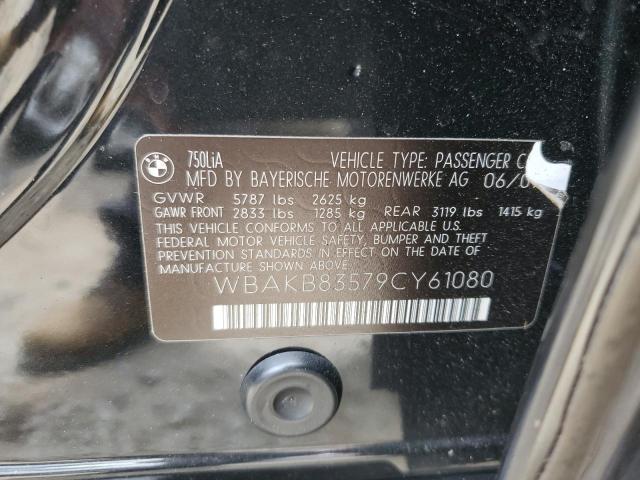 Photo 10 from auction – 2009 BMW 750 LI with VIN WBAKB83579CY61080