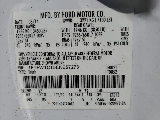 Photo 10 from auction – 2014 FORD F150 SUPER with VIN 1FTFW1CT5EKE57273
