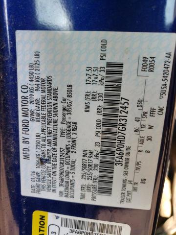 Photo 10 from auction – 2016 FORD FUSION SE with VIN 3FA6P0HD7GR312457