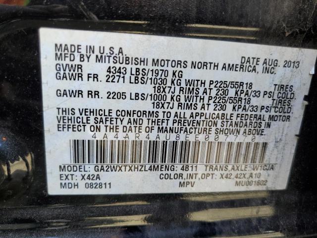 Photo 10 from auction – 2014 MITSUBISHI OUTLANDER with VIN 4A4AR4AU8EE007770