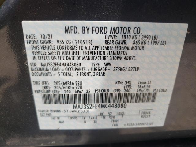 Photo 10 from auction – 2021 FORD ECOSPORT S with VIN MAJ3S2FE4MC448080