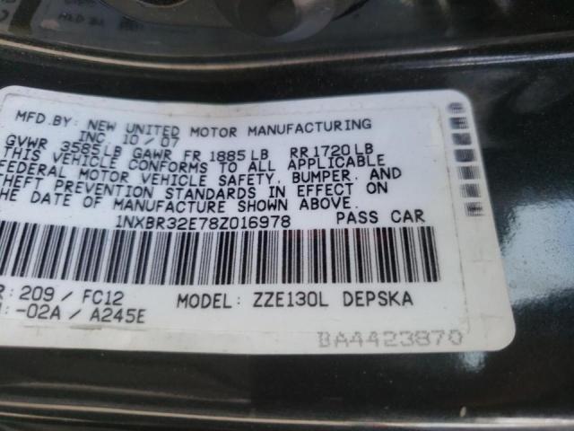 Photo 10 from auction – 2008 TOYOTA COROLLA CE with VIN 1NXBR32E78Z016978