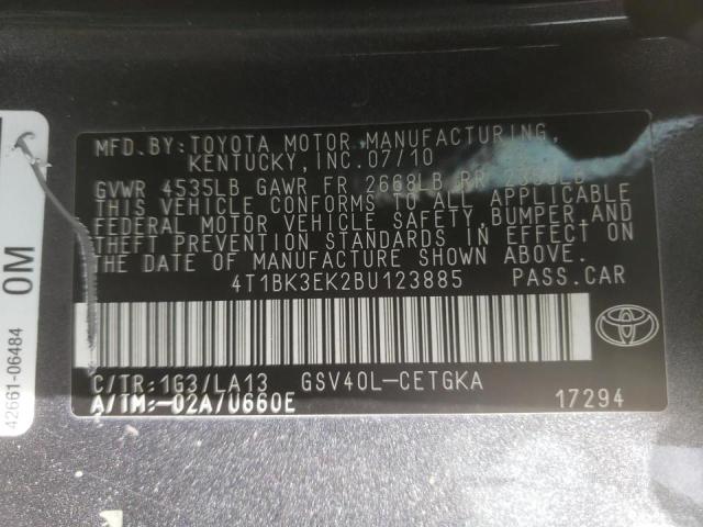 Photo 10 from auction – 2011 TOYOTA CAMRY SE with VIN 4T1BK3EK2BU123885