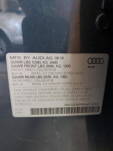 Photo 10 from auction – 2015 AUDI Q5 PREMIUM with VIN WA1CFAFP9FA016393