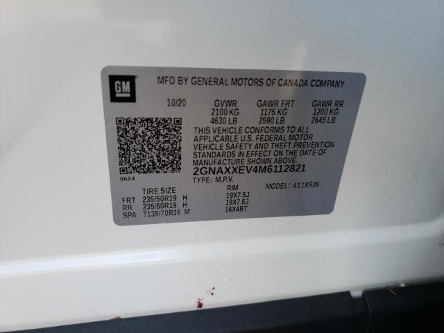Photo 10 from auction – 2021 CHEVROLET EQUINOX PR with VIN 2GNAXXEV4M6112821