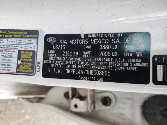 Photo 10 from auction – 2017 KIA FORTE LX with VIN 3KPFL4A73HE008665