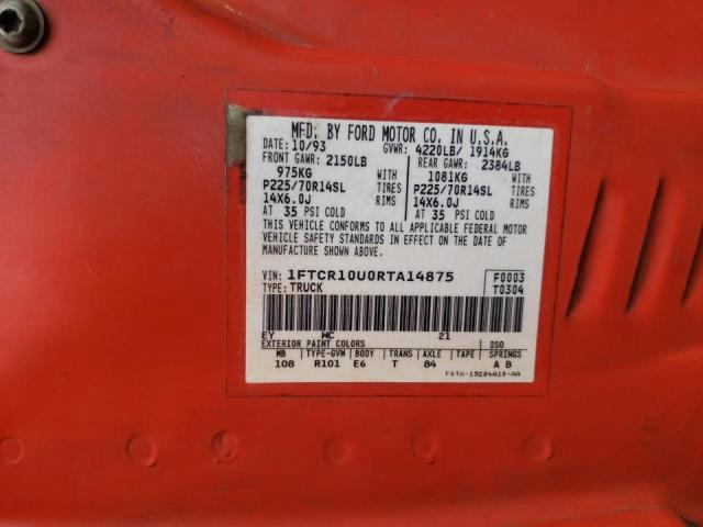 Photo 10 from auction – 1994 FORD RANGER with VIN 1FTCR10U0RTA14875
