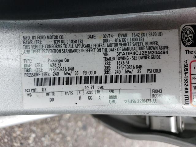 Photo 10 from auction – 2014 FORD FIESTA TIT with VIN 3FADP4CJ2EM204494