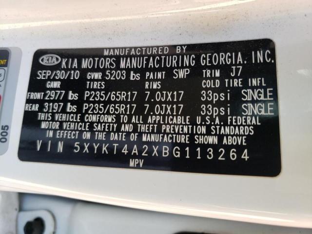 Photo 10 from auction – 2011 KIA SORENTO BA with VIN 5XYKT4A2XBG113264