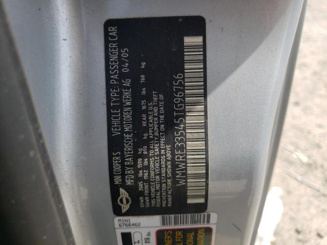 Photo 10 from auction – 2005 MINI COOPER S with VIN WMWRE33545TG96756
